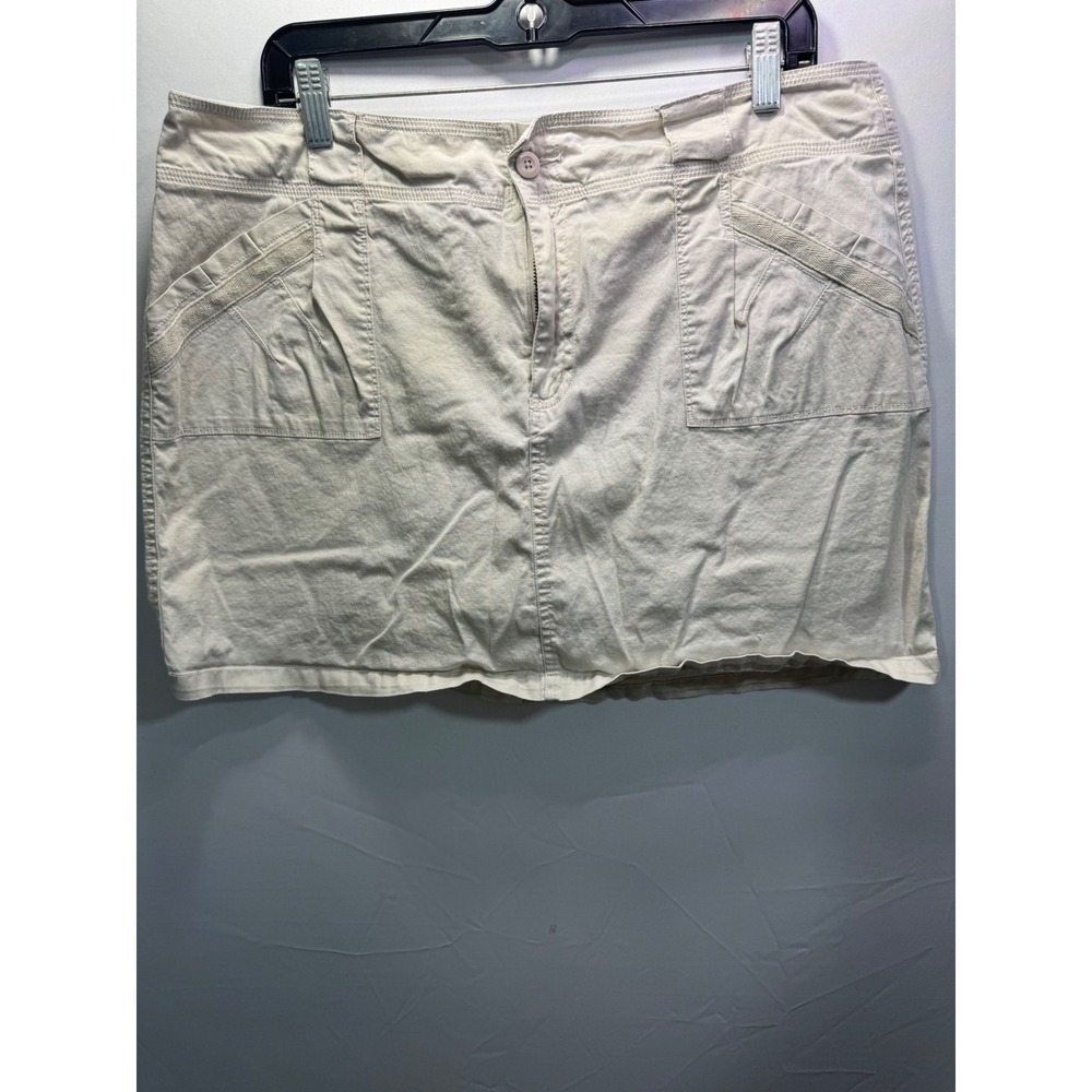 Cato Khaki Skort Womens 16 Stone Beige Mini Skirt with Built-in Shorts Utility
